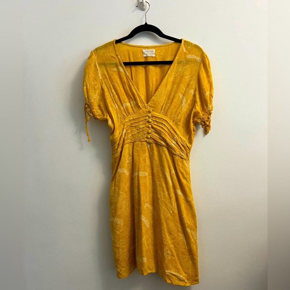 Urban Outfitters Summer Floral Talia Mini Dress- Yellow- Size L